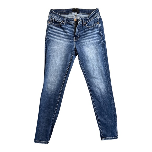 Blue Skinny Jeans with Distressed Details - Picture 1 of 6